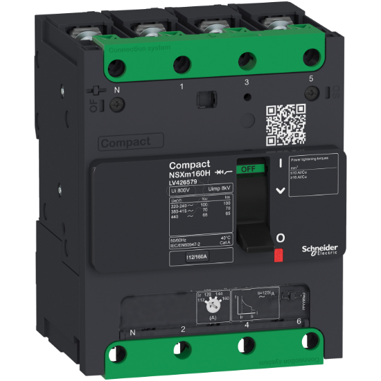 Imagem de Disjuntor NSXm 25kA TM125D 4P/3d ligação