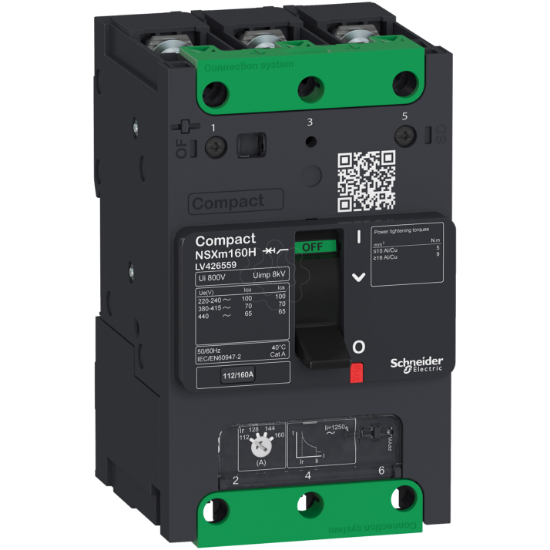 Imagem de Disjuntor NSXm 25kA TM160D 3P ligação a