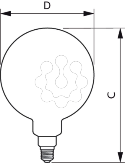 Imagem de LED classic-giant 40W E27 G200 GOLD DIM