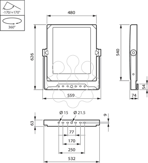 Imagem de BVP140 LED360-4S 30K6/740 PSD OFA52 D9