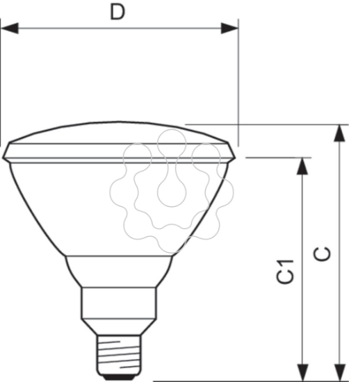 Imagem de PAR38 IR 100W E27 230V Red 1CT/12