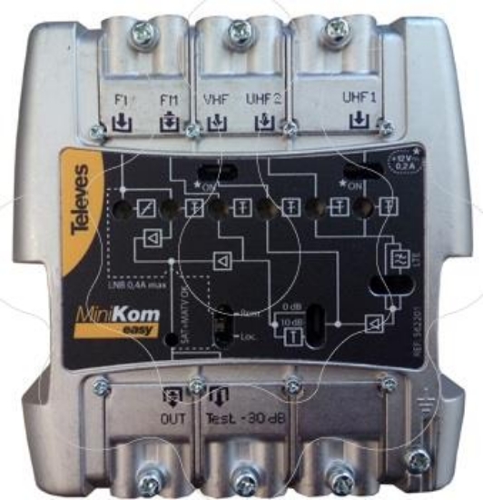 Imagem de AMP.MINIKOM MATV+FI 5E/1S “EasyF” FM-V-U-U-FI