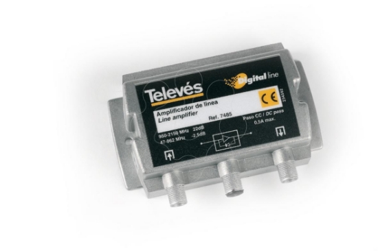Imagem de AMP. LINHA FI 25dB Vs106dBµV C/PASS. DC
