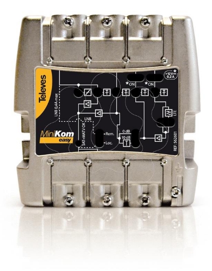 Imagem de AMP.MINIKOM MATV+FI 4E/1S “EasyF” FM-V-U-FI