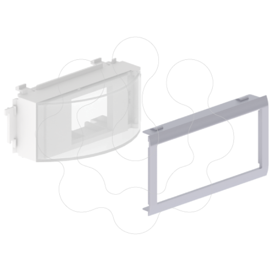 Imagem de Adaptador Unex para mecanismos Rail DIN, cor alumínio, tampa 65mm, em U24X