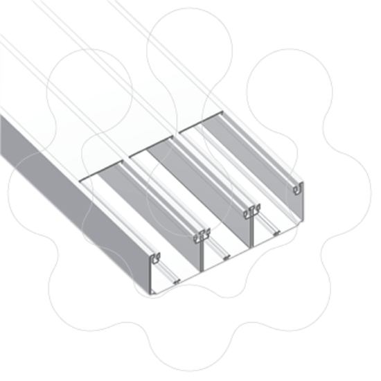 Imagem de Calha Unex 70x230 de 3 tampas (65, 65 e 65 mm) em U23X