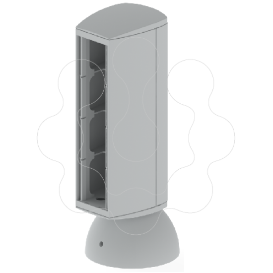 Imagem de Mini-coluna Unex para 4 mecanismos, tampa 65mm, em U24X