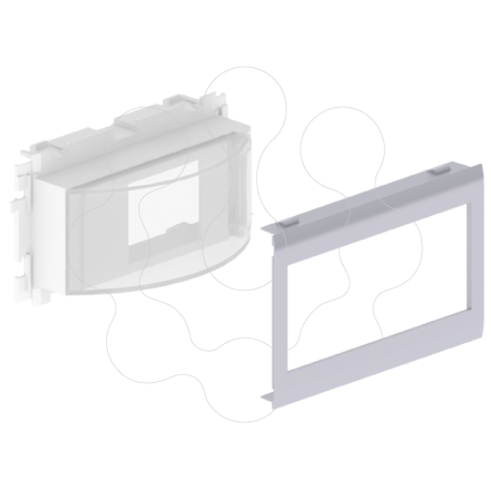 Imagem de Adaptador Unex para mecanismos Rail DIN, cor alumínio, tampa 80mm, em U24X