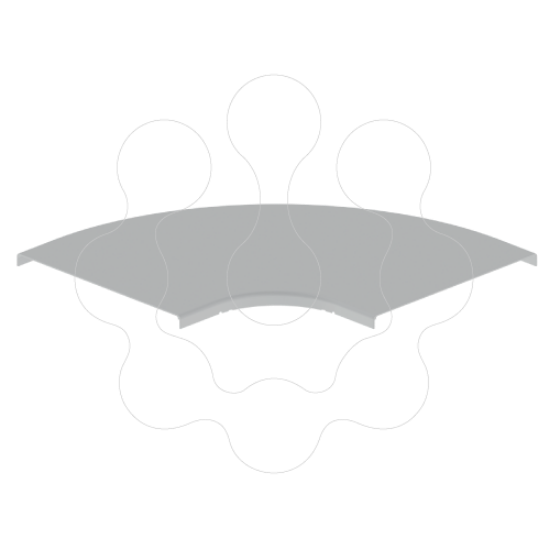 Imagem de 66 Tampa curva plana 90° cinzento 400 U23X