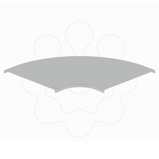 Imagem de 66 Tampa curva plana 90° cinzento 500 U23X