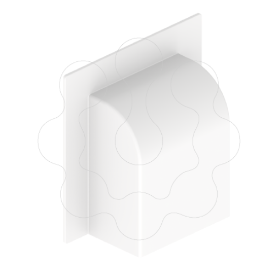 Imagem de 31 Junta de parede curva branco 45x75 U24X