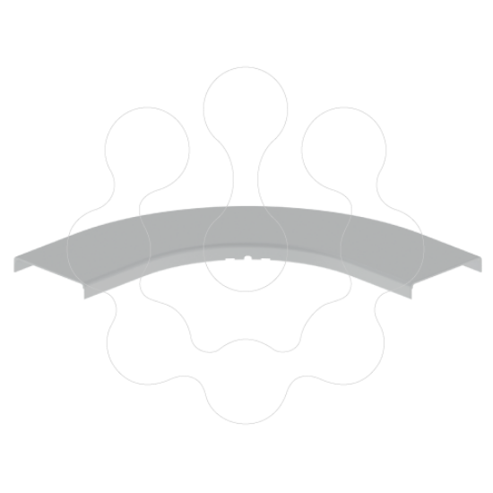 Imagem de 66 Tampa curva plana 90° cinzento 100 U48X