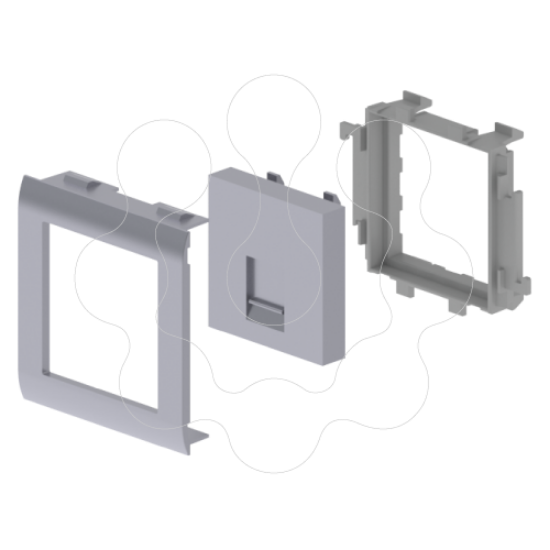 Imagem de 93 Placa plana 1 RJ45 cor aluminio 65 U24X