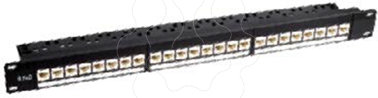 Imagem de Patch Panel 1U 24 RJ45 Cat6 com Amarrador de Cabos Posterior - B-P018