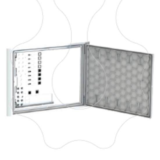 Imagem de ATI - Matrix com repartidores CAT6 kit painel + moldura + tampa - Aro e Tampa ATI Int.equipados - 8 saídas (cat6) - K971GR-8