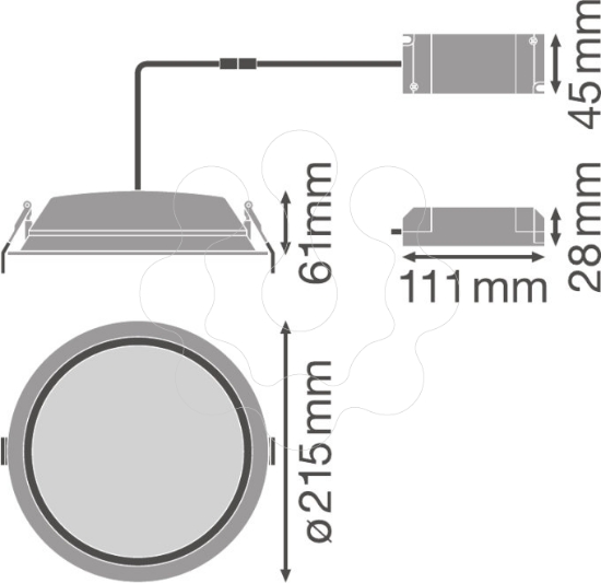 Imagem de DL ALU DN 200 25 W 6500 K IP44/IP20 WT