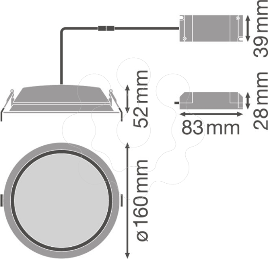 Imagem de DL ALU DN 150 14 W 4000 K IP44/IP20 WT