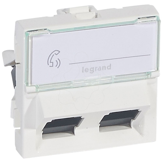 Imagem de MOSAIC RJ45X2 C6 UTP  2M 45D