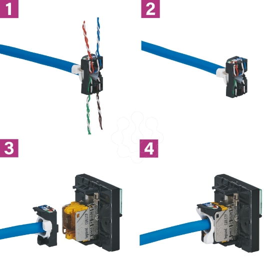 Imagem de MOSAIC RJ45X2 C6 FTP  2M 45D