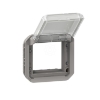 Imagem de Plexo IP 55 componível - Adaptador Mosaic com tampa transparente, Cinzento