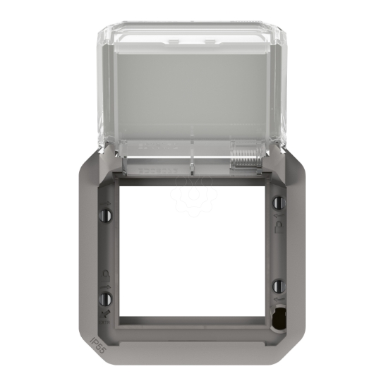 Imagem de Plexo IP 55 componível - Adaptador Mosaic com tampa transparente, Cinzento