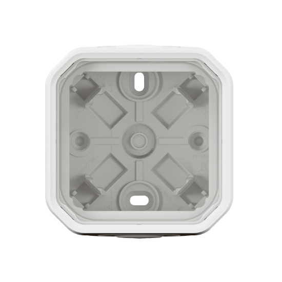 Imagem de Plexo IP 55 componível - Caixa saliente simples com bucins planos, Branco