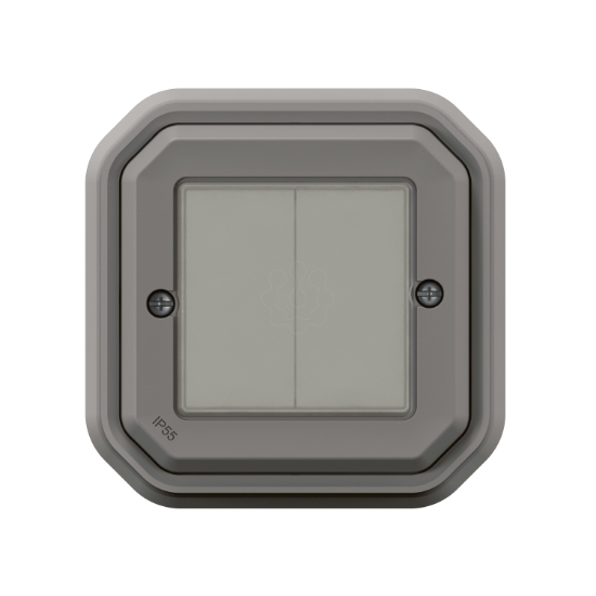 Imagem de Plexo with Netatmo - Interruptor duplo, sem fios e sem bateria, Cinzento