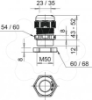 Imagem de Bucim com porca M50, PA, cinzento claro, 7035