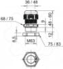 Imagem de Bucim com porca M63 PA cinzento claro 7035
