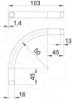 Imagem de Ângulo metálico 90º com rosca M16x1,5, St, G