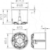 Imagem de Caixa de aparelhagem Paredes ocas Ø68mm, H61mm, PP, cor-de-laranja