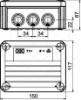 Imagem de Caixa de derivacao com entradas 8xM25 2x M32 150x116x67 PP cinzento claro 7035