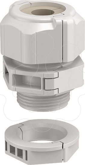 Imagem de Bucim separavel com porca 1 cabo M25 PC cinzento claro