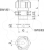 Imagem de Bucim separavel com porca 1 cabo M25 PC cinzento claro