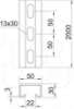 Imagem de Perfil perfurado rasgo 22mm 2000x50x30 St FT