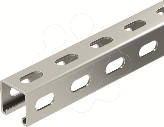 Imagem de Perfil perfuracao lateral rasgo 22mm 3000x41x41 V4A 1.4571 2B