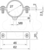 Imagem de Abraçadeira metálica com rosca M8 3/4", St, FT