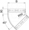 Imagem de Ângulo 45° com união de encaixe rápido 35x100, St, FS