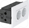 Imagem de Unidade de tomadas Modul 45 duplo 84x140x59mm PC branco puro 9010