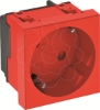 Imagem de Tomada 33° simples Alveolos protegidos 250V 10/16A PC vermelho 3001