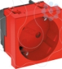 Imagem de Tomada 33° simples Alveolos protegidos 250V 10/16A PC vermelho 3001