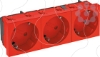 Imagem de Tomada 33° tripla Alveolos protegidos 250V 10/16A PC vermelho 3001