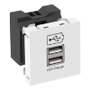 Imagem de Carregador USB com corrente de 21 A 45x45mm PC branco puro 9010