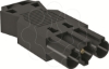 Imagem de Ficha de corrente de 3 polos Ligacao de parafuso preto