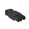 Imagem de Ficha de corrente de 3 polos Ligacao de parafuso preto
