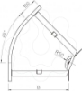 Imagem de Ângulo 45° horizontal, com uniões curvas 60x100, St, FT