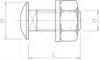 Imagem de Parafuso de cabeca boleada para TPS + anilha + porca M10x25 St F