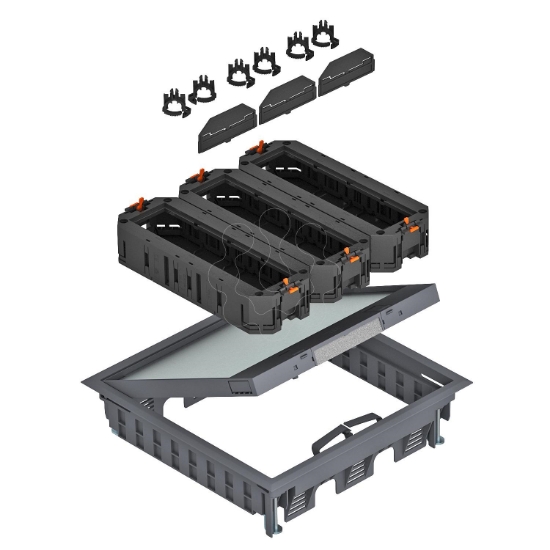 Imagem de Kit completo 12 Modul 45 para instalação universal, PA, cinzento, 7011