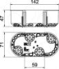 Imagem de Caixa de aparelhagem HW versão dupla 142x71, PP, cor-de-laranja