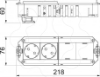 Imagem de Suporte universal ConnectGST18 VDE, 2 tomadas brancas 208x76x45